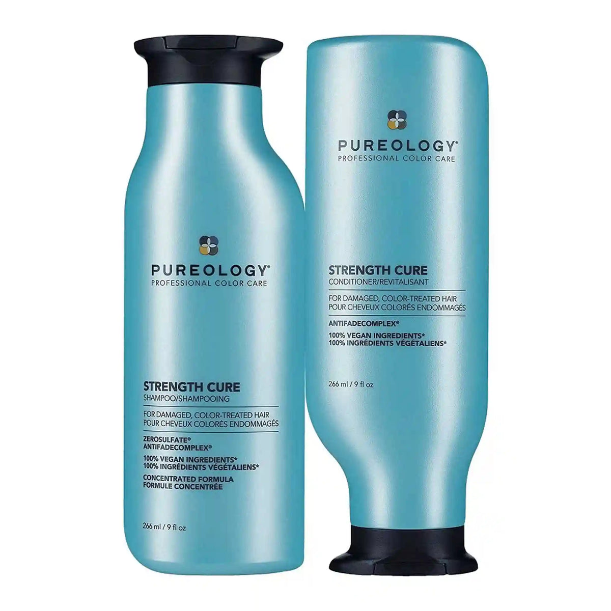 Strength Cure Shampoo and Conditioner Duo: Sulfate-Free Repairing Set for Damaged Hair